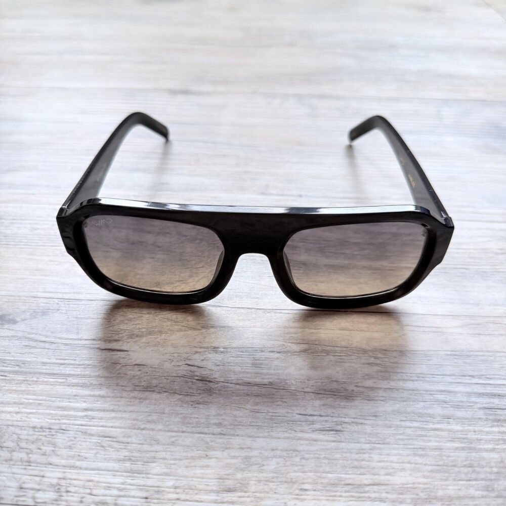 WMP Harlee Oversized Square Sunglasses Black Thick Frame UV Protection
